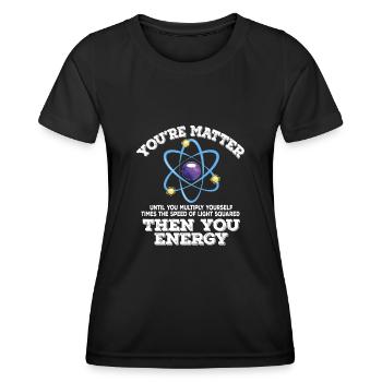 Physicien physicien - T-shirt sport Femme - noir - Devant - AI Model Female 172 light (172cm)