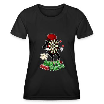 Darts and Farts Darts Players Darts - Women's Functional T-Shirt - black - Front - AI Model Female 172 light (172cm)