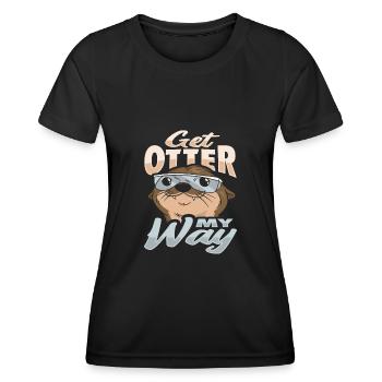 Conception de loutre de mer pour un amoureux des animaux de zoo - T-shirt sport Femme - noir - Devant - AI Model Female 172 light (172cm)