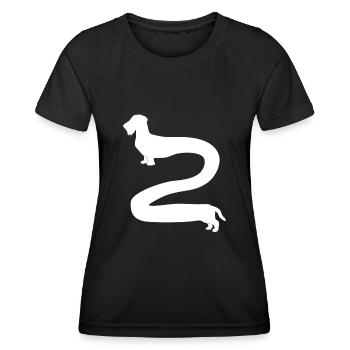 Rough-haired dachshund long dachshund - Women's Functional T-Shirt - black - Front - AI Model Female 172 light (172cm)