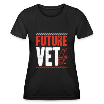 Future veterinarian, veterinarian - Women's Functional T-Shirt - black - Front - AI Model Female 172 light (172cm)