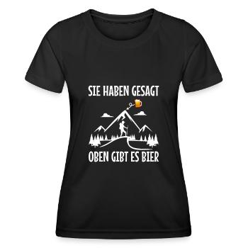 Sie haben gesagt oben gibts Bier - Frauen Funktions-T-Shirt - Schwarz - Vorne - AI Model Female 172 light (172cm)