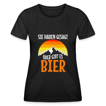 Sie haben gesagt oben gibts Bier - Frauen Funktions-T-Shirt - Schwarz - Vorne - AI Model Female 172 light (172cm)