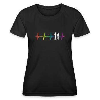 Painting Rainbow Heartbeat - Frauen Funktions-T-Shirt - Schwarz - Vorne - AI Model Female 172 light (172cm)