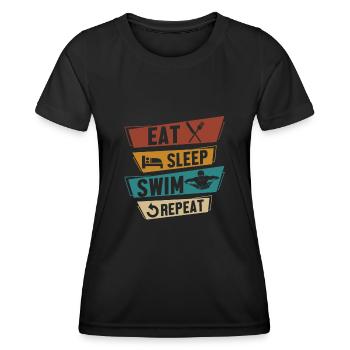 Nageurs Compétition Natation Eau Cadeau - T-shirt sport Femme - noir - Devant - AI Model Female 172 light (172cm)