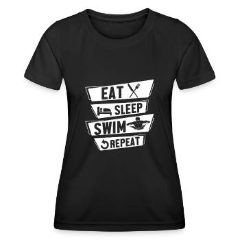 Nageurs Compétition Natation Eau Cadeau - T-shirt sport Femme - noir - Devant - AI Model Female 172 light (172cm)
