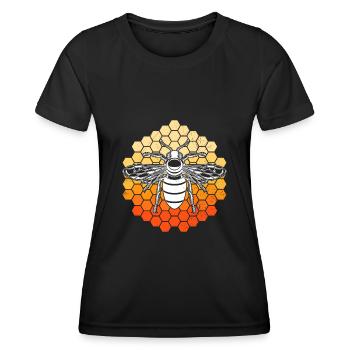 Abeille sur nids d’abeilles Apiculteur - T-shirt sport Femme - noir - Devant - AI Model Female 172 light (172cm)