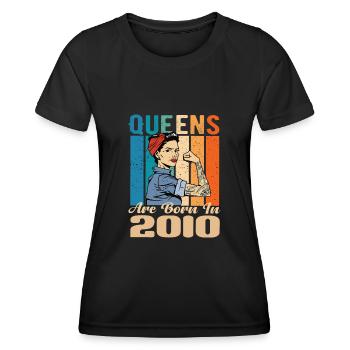 Les reines sont nées en 2010 - T-shirt sport Femme - noir - Devant - AI Model Female 172 light (172cm)
