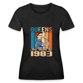Queens Are Born In 1983 - Women's Functional T-Shirt - black - Front - AI Model Female 172 light (172cm)