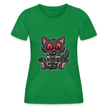 Shibari Kitty BDSM Bondage Lover - Women's Functional T-Shirt - kelly green - Front - AI Model Female 172 dark (172cm)