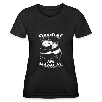 Panda Einhorn Panda - Frauen Funktions-T-Shirt - Schwarz - Vorne - AI Model Female 172 light (172cm)