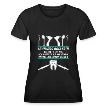 Zahnarzthelferin lustig ZFA - Frauen Funktions-T-Shirt - Schwarz - Vorne - AI Model Female 172 light (172cm)