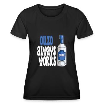 Ouzo always works Greek anise spirit - Women's Functional T-Shirt - black - Front - AI Model Female 172 light (172cm)