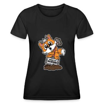 Écrasez le système anarchiste Corgi - T-shirt sport Femme - noir - Devant - AI Model Female 172 light (172cm)