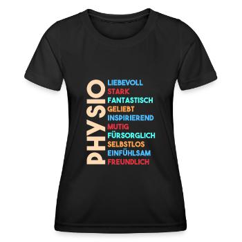 Physio Physiotherapeut - Frauen Funktions-T-Shirt - Schwarz - Vorne - AI Model Female 172 light (172cm)