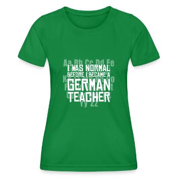 Deutschlehrer Deutsch Deutschlehrerin - Frauen Funktions-T-Shirt - Kelly Green - Vorne - AI Model Female 172 dark (172cm)