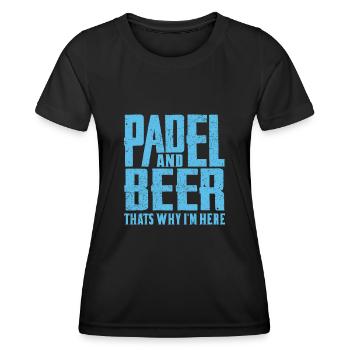 Lustiger Padel Spruch Padel and Beer Padel Tennis - Frauen Funktions-T-Shirt - Schwarz - Vorne - AI Model Female 172 light (172cm)