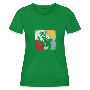 Boxe Rétro Vintage - T-shirt sport Femme - vert - Devant - AI Model Female 172 dark (172cm)
