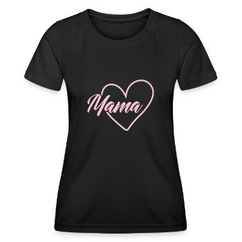 Maman Cœur - T-shirt sport Femme - noir - Devant - AI Model Female 172 light (172cm)