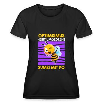 L’optimisme inversé signifie Sumsi avec les fesses - T-shirt sport Femme - noir - Devant - AI Model Female 172 light (172cm)