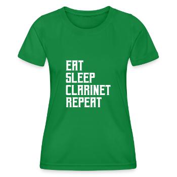 eat sleep clarinet repeat - Frauen Funktions-T-Shirt - Kelly Green - Vorne - AI Model Female 172 dark (172cm)