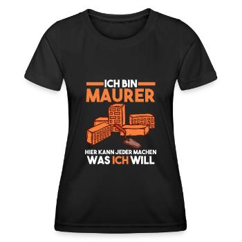 Maurer - Frauen Funktions-T-Shirt - Schwarz - Vorne - AI Model Female 172 light (172cm)