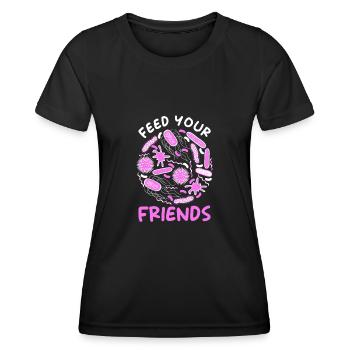 Mikrobiom Spruch - Frauen Funktions-T-Shirt - Schwarz - Vorne - AI Model Female 172 light (172cm)