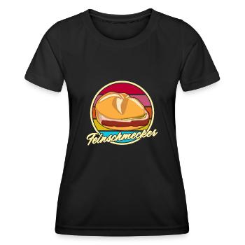Leberkäse Feinschmecker Leberkas - Frauen Funktions-T-Shirt - Schwarz - Vorne - AI Model Female 172 light (172cm)