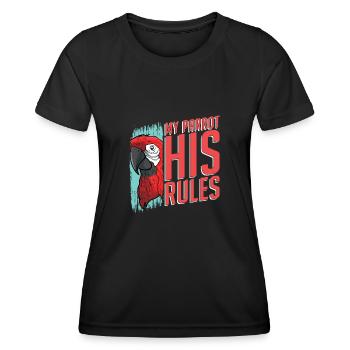 Perroquet - T-shirt sport Femme - noir - Devant - AI Model Female 172 light (172cm)