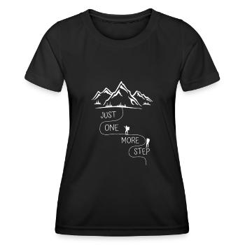 Just one more Step Hiking Outdoor Lover - Frauen Funktions-T-Shirt - Schwarz - Vorne - AI Model Female 172 light (172cm)