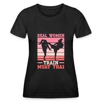 Real women train Muay Thai - Muay Thai - Women's Functional T-Shirt - black - Front - AI Model Female 172 light (172cm)