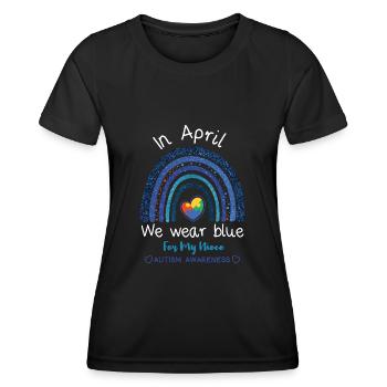 Nièce Autisme Autisme Spécial Autisme Sensibilisation - T-shirt sport Femme - noir - Devant - AI Model Female 172 light (172cm)