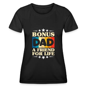 Bonus Papa un ami pour la vie Bonus Papa - T-shirt sport Femme - noir - Devant - AI Model Female 172 light (172cm)