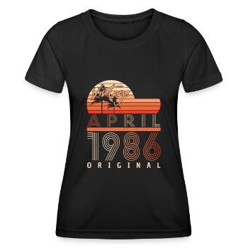 1986 Avril Original - T-shirt sport Femme - noir - Devant - AI Model Female 172 light (172cm)