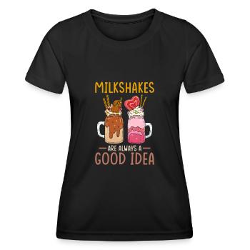 Milchshake - Frauen Funktions-T-Shirt - Schwarz - Vorne - AI Model Female 172 light (172cm)