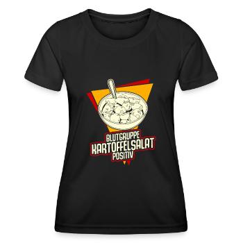 Blutgruppe Kartoffelsalat Potato Salad - Frauen Funktions-T-Shirt - Schwarz - Vorne - AI Model Female 172 light (172cm)