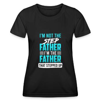 Stiefvater Spruch Bonus Papa Bonus Vater - Frauen Funktions-T-Shirt - Schwarz - Vorne - AI Model Female 172 light (172cm)
