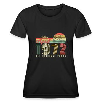 50e anniversaire 1972 Avril - T-shirt sport Femme - noir - Devant - AI Model Female 172 light (172cm)