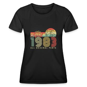 Geboren April 1983 - Frauen Funktions-T-Shirt - Schwarz - Vorne - AI Model Female 172 light (172cm)