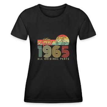1965 April Vintage - Frauen Funktions-T-Shirt - Schwarz - Vorne - AI Model Female 172 light (172cm)