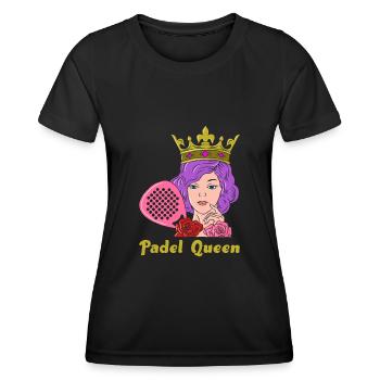 Padel Queen pour les joueurs de padel - T-shirt sport Femme - noir - Devant - AI Model Female 172 light (172cm)