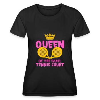 Padel Queen for Padel Tennis Players - Women's Functional T-Shirt - black - Front - AI Model Female 172 light (172cm)