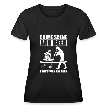 Nettoyeur de scène de crime - T-shirt sport Femme - noir - Devant - AI Model Female 172 light (172cm)