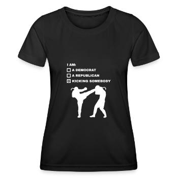 Muay Thai Boxe Thaiboxen Boxer - T-shirt sport Femme - noir - Devant - AI Model Female 172 light (172cm)