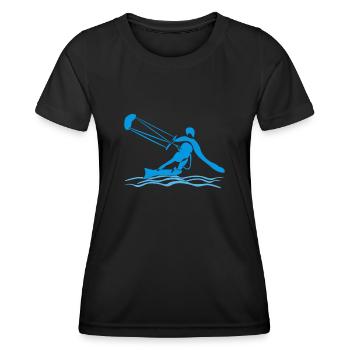 Kiteboarding Kitesurfen Kitesurfer - Frauen Funktions-T-Shirt - Schwarz - Vorne - AI Model Female 172 light (172cm)