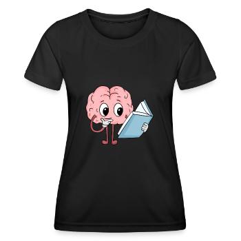 Lecture cérébrale - T-shirt sport Femme - noir - Devant - AI Model Female 172 light (172cm)