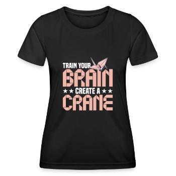 Origami Master Paper Folding Origami - T-shirt sport Femme - noir - Devant - AI Model Female 172 light (172cm)