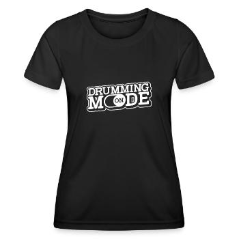 Batterie Batteur Batteur - T-shirt sport Femme - noir - Devant - AI Model Female 172 light (172cm)