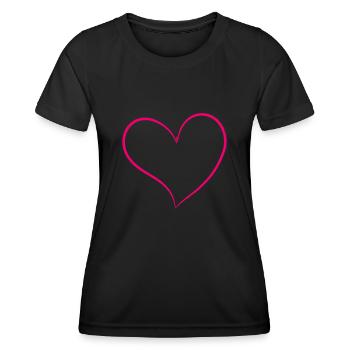 Pink Heart - Women's Functional T-Shirt - black - Front - AI Model Female 172 light (172cm)