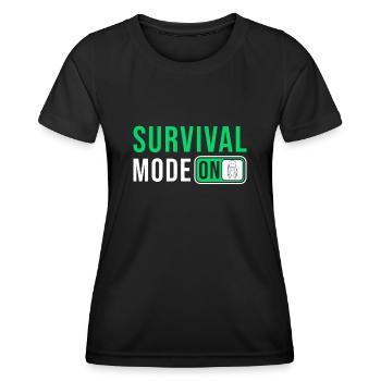 Prepper Survival Outdoor Dicton - T-shirt sport Femme - noir - Devant - AI Model Female 172 light (172cm)